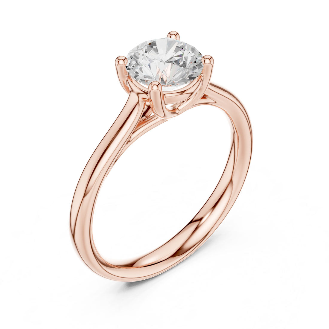 1.10 Ct. Round Diamond Solitaire with Sculpted Tapered Band (DDLR-633) 10