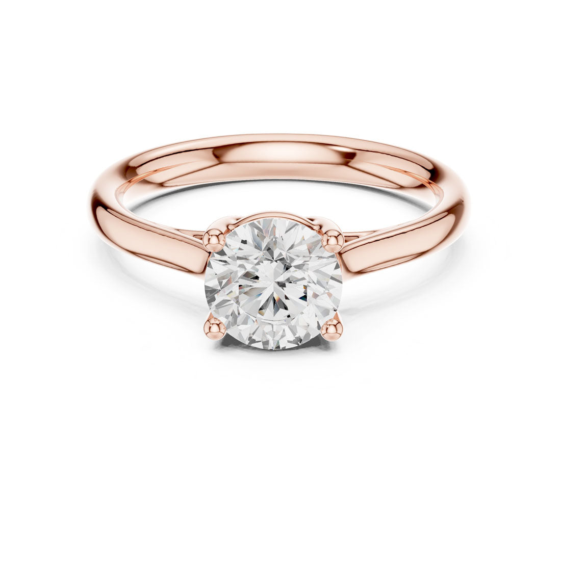 1.10 Ct. Round Diamond Solitaire with Sculpted Tapered Band (DDLR-633) 7