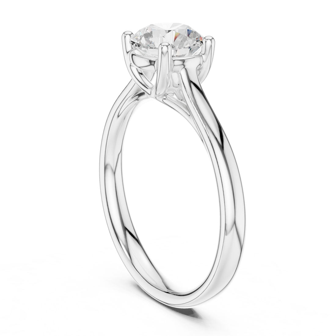 1.10 Ct. Round Diamond Solitaire with Sculpted Tapered Band (DDLR-633) 6