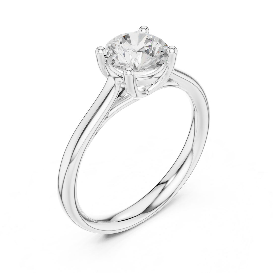 1.10 Ct. Round Diamond Solitaire with Sculpted Tapered Band (DDLR-633) 9
