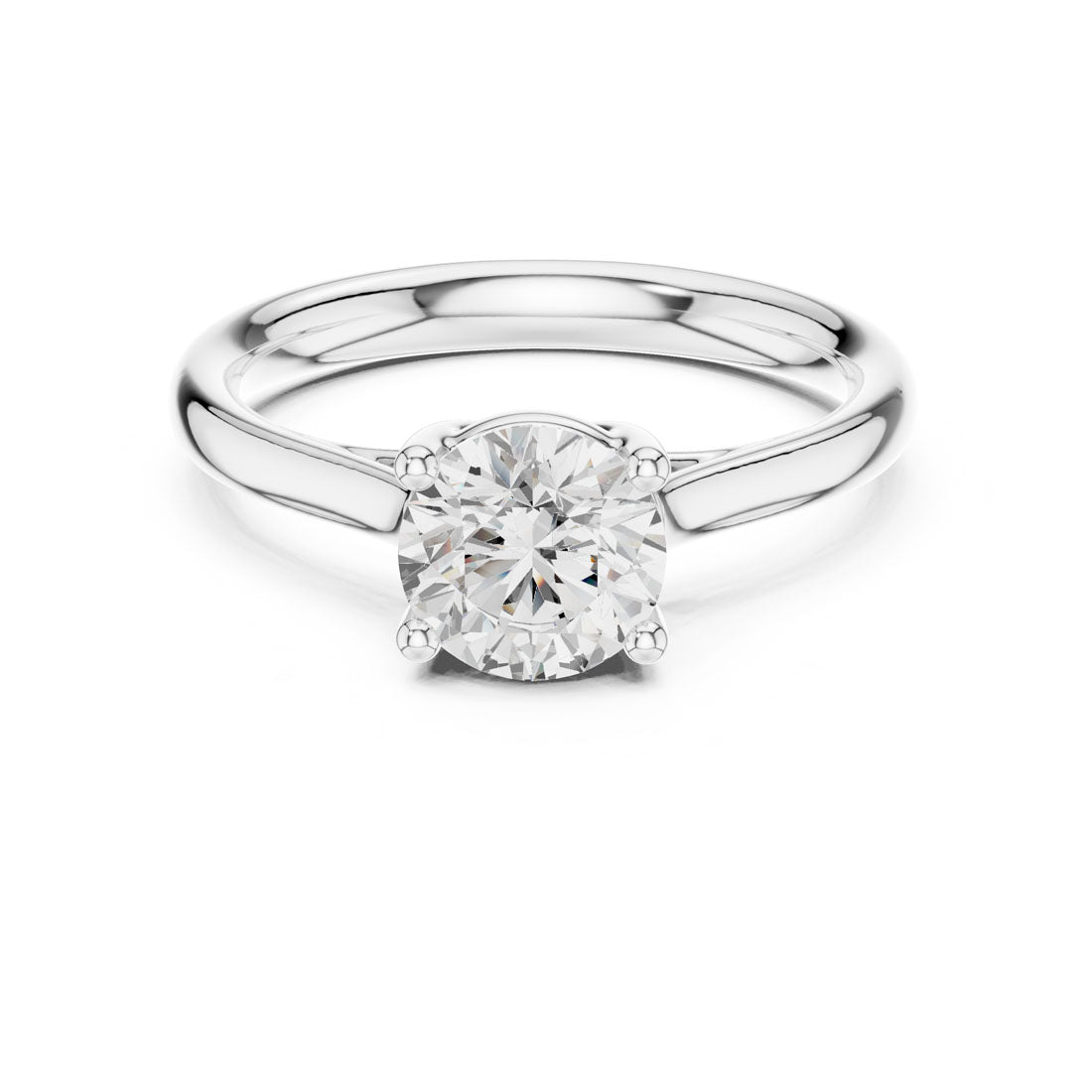 1.10 Ct. Round Diamond Solitaire with Sculpted Tapered Band (DDLR-633)