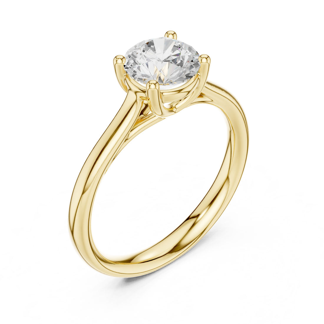 1.10 Ct. Round Diamond Solitaire with Sculpted Tapered Band (DDLR-633)