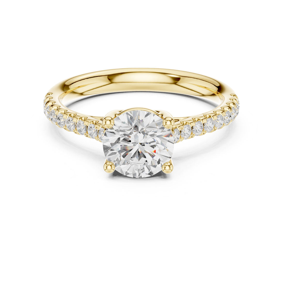 1.42 Ct. Round Diamond Solitaire with Half Eternity Pave Band (DDLR-634) 5