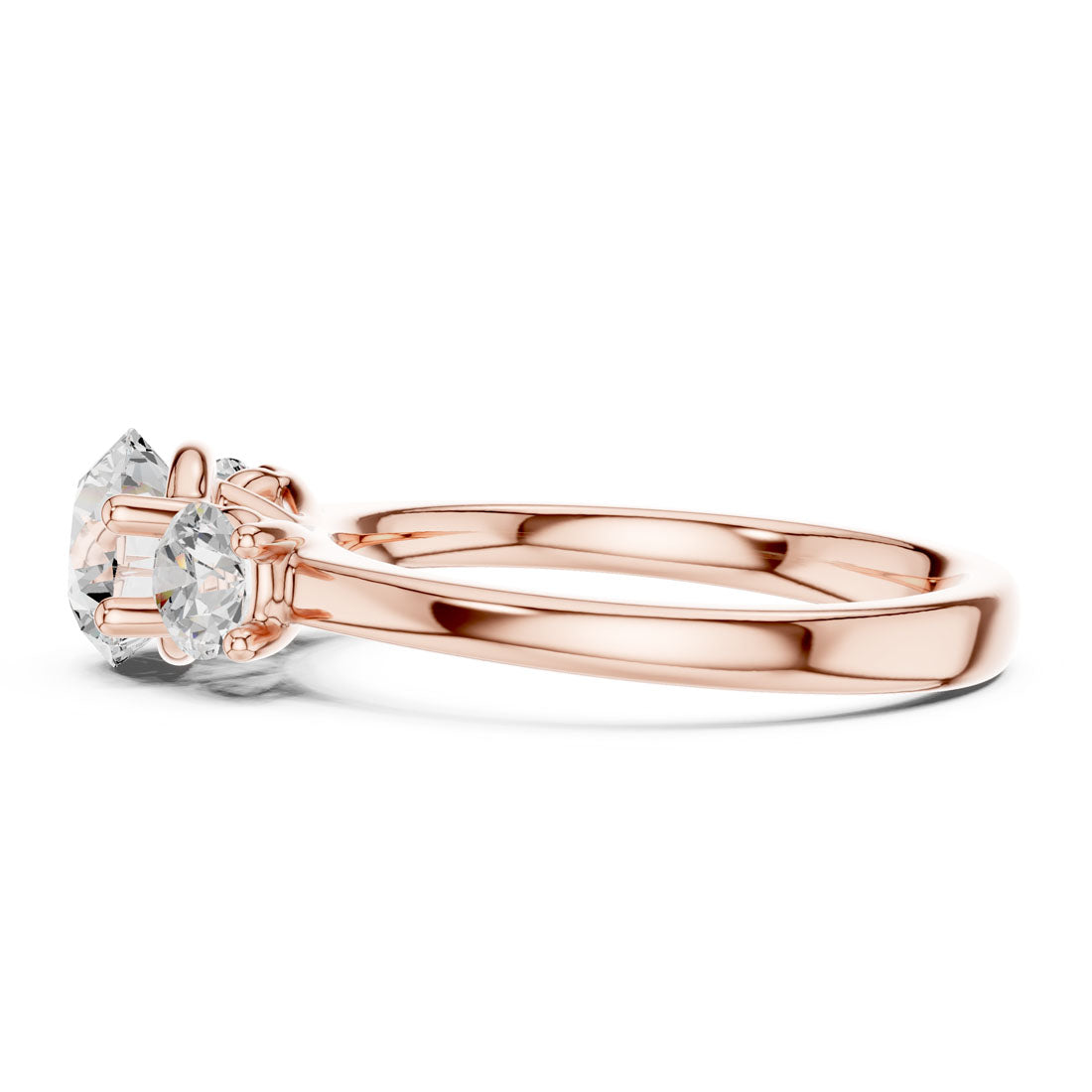 1.50 Ct. Round Diamond Three-Stone Solitaire with Classic Polished Band (DDLR-638) 12