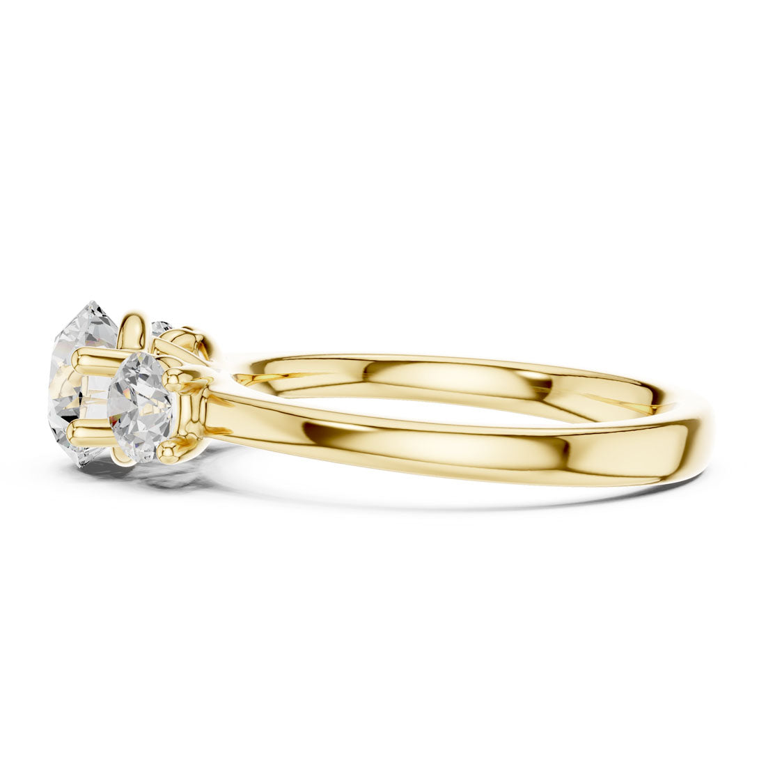 1.50 Ct. Round Diamond Three-Stone Solitaire with Classic Polished Band (DDLR-638) 4