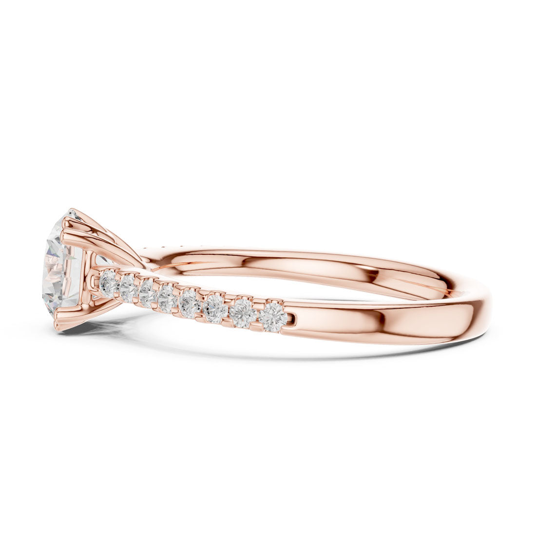 1.27 Ct. Round Cut Diamond Solitaire with Double Prong Pavé Band (DDLR-640) 12