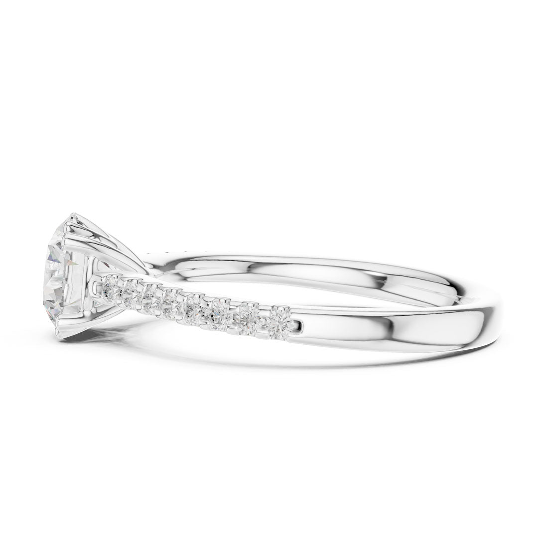 1.27 Ct. Round Cut Diamond Solitaire with Double Prong Pavé Band (DDLR-640) 11
