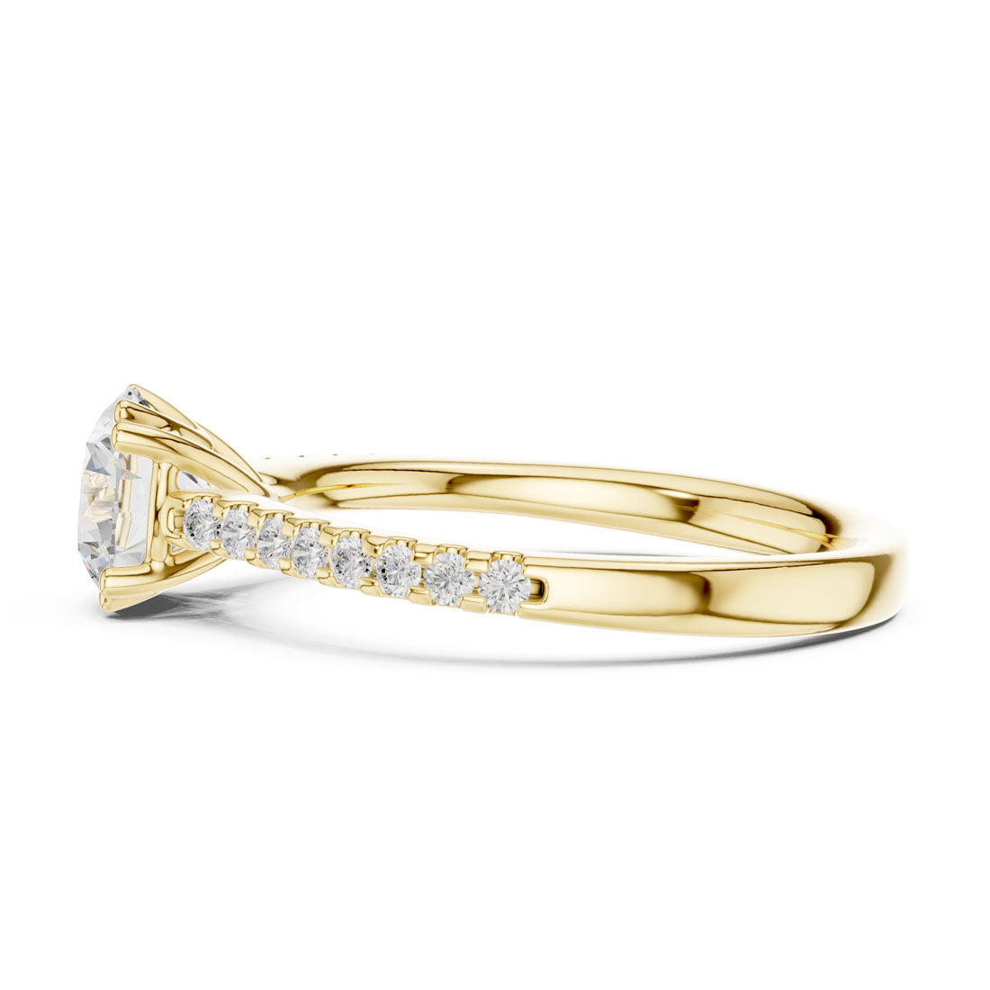 1.27 Ct. Round Cut Diamond Solitaire with Double Prong Pavé Band (DDLR-640) 4