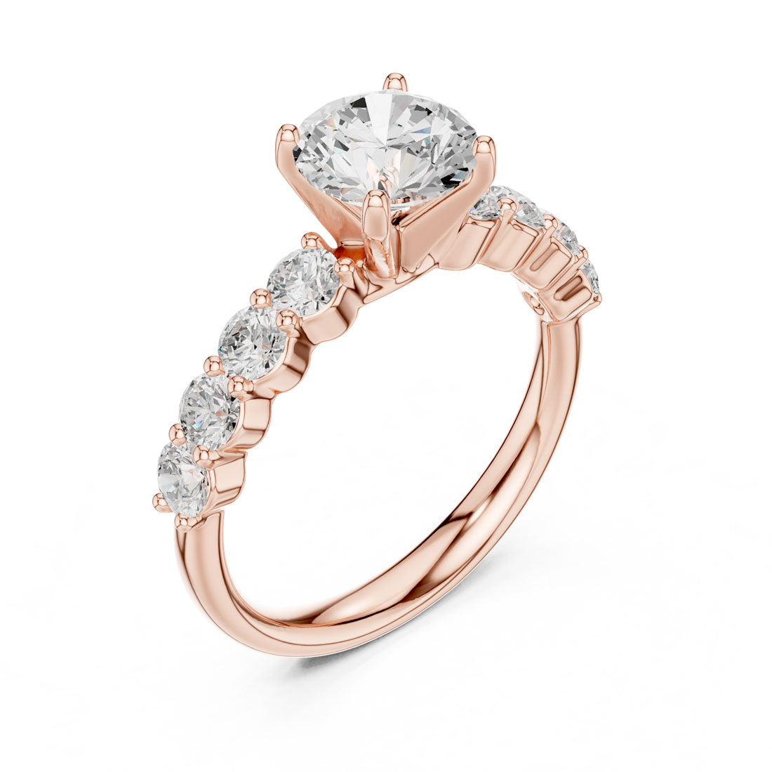 2.13 Ct. Round Cut Diamond Solitaire with Diamond Set Band (DDLR-642) 8
