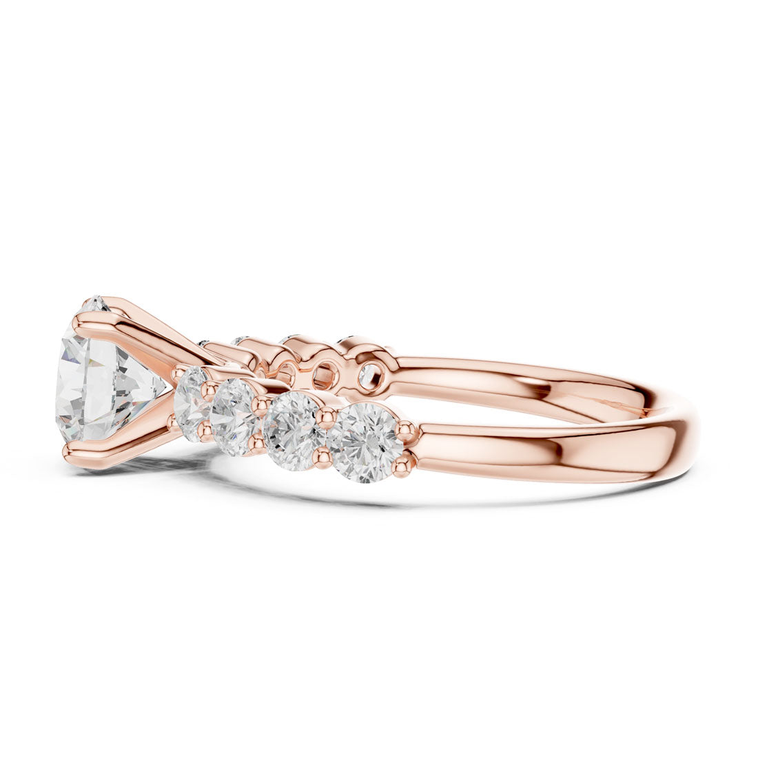 2.13 Ct. Round Cut Diamond Solitaire with Diamond Set Band (DDLR-642) 12