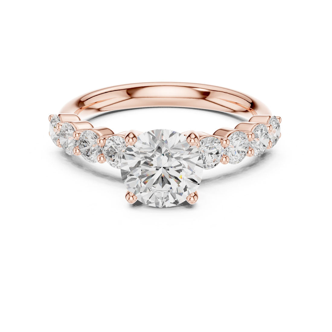 2.13 Ct. Round Cut Diamond Solitaire with Diamond Set Band (DDLR-642) 7