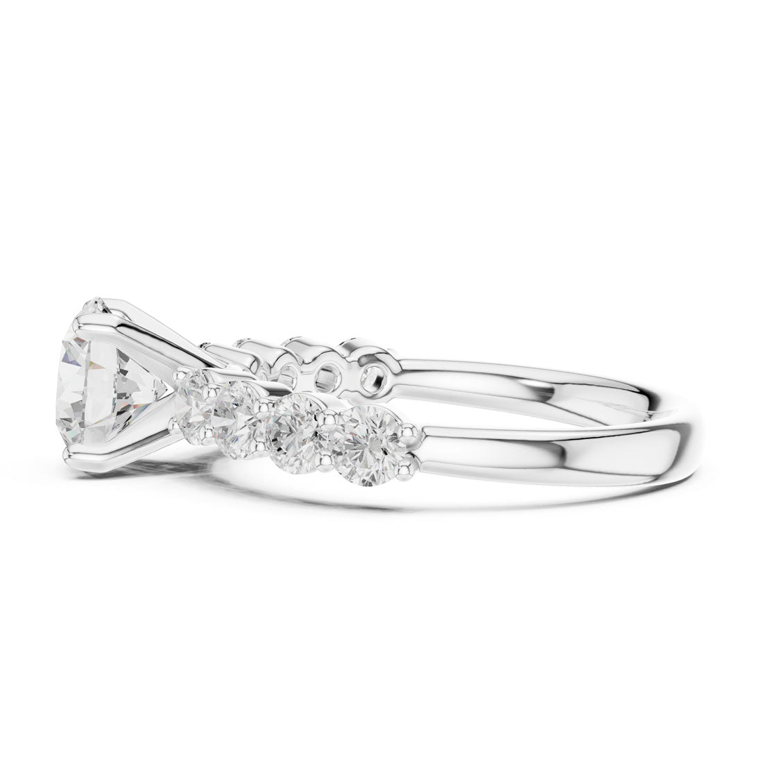2.13 Ct. Round Cut Diamond Solitaire with Diamond Set Band (DDLR-642) 11