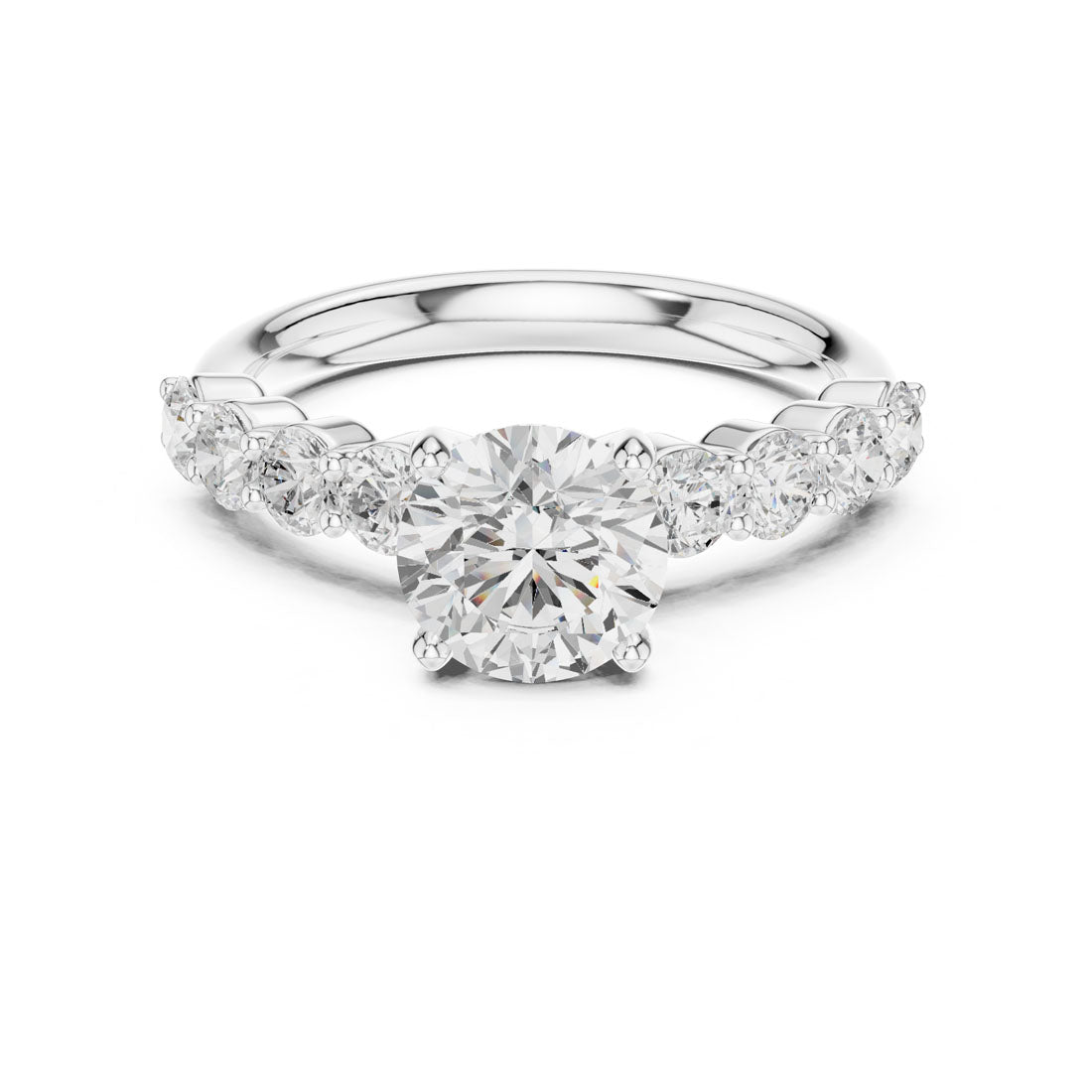 2.13 Ct. Round Cut Diamond Solitaire with Diamond Set Band (DDLR-642)