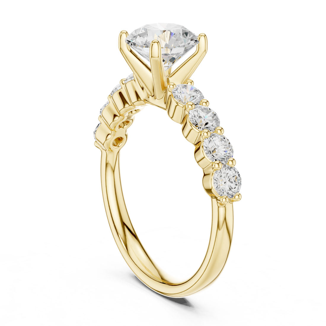 2.13 Ct. Round Cut Diamond Solitaire with Diamond Set Band (DDLR-642) 3