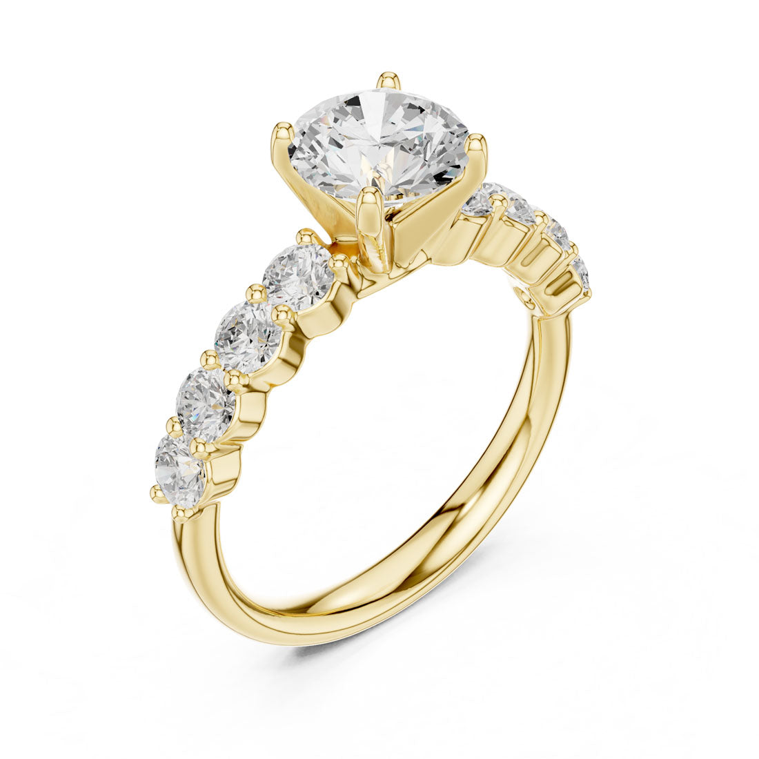 2.13 Ct. Round Cut Diamond Solitaire with Diamond Set Band (DDLR-642)