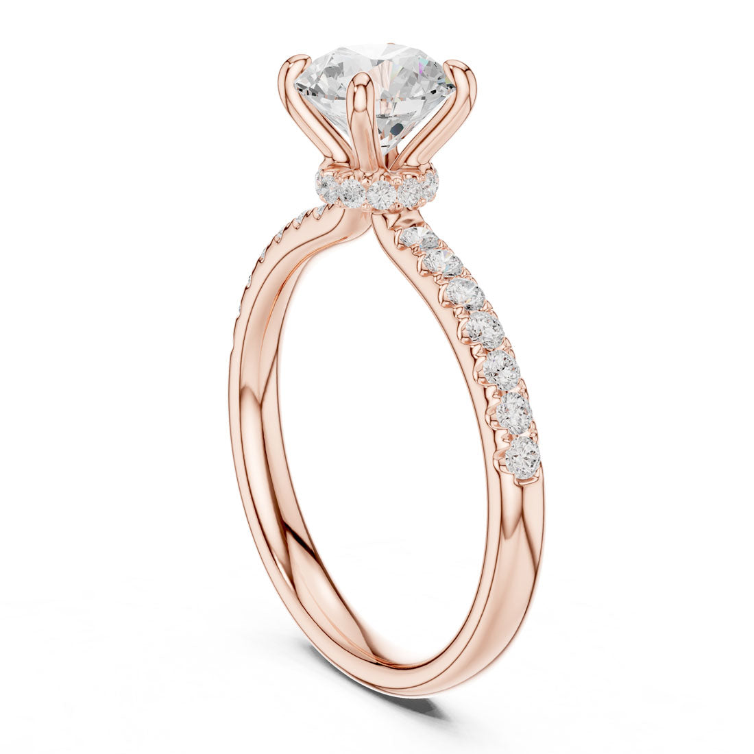1.34 Ct. Round Diamond Solitaire with Diamond Set Band (DDLR-643) 9