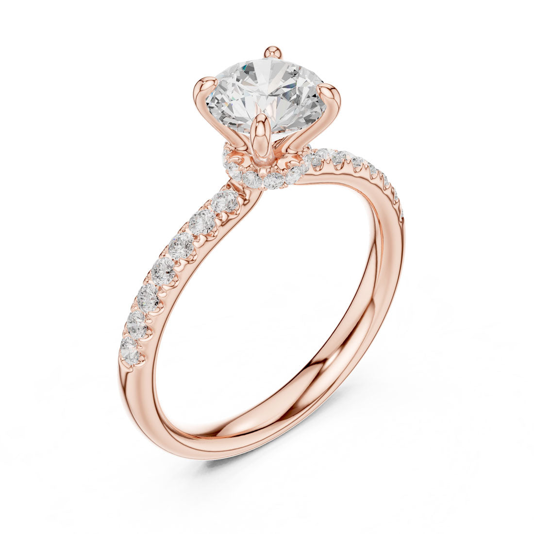 1.34 Ct. Round Diamond Solitaire with Diamond Set Band (DDLR-643) 6
