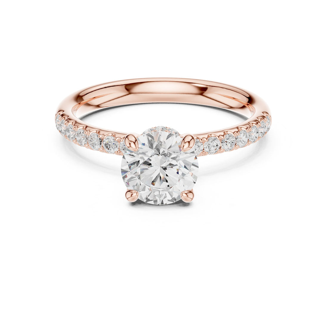 1.34 Ct. Round Diamond Solitaire with Diamond Set Band (DDLR-643) 7