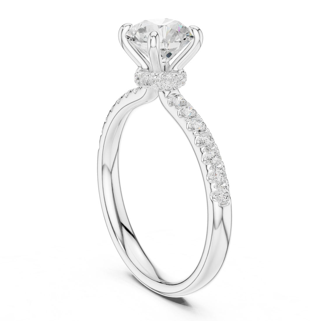1.34 Ct. Round Diamond Solitaire with Diamond Set Band (DDLR-643) 8