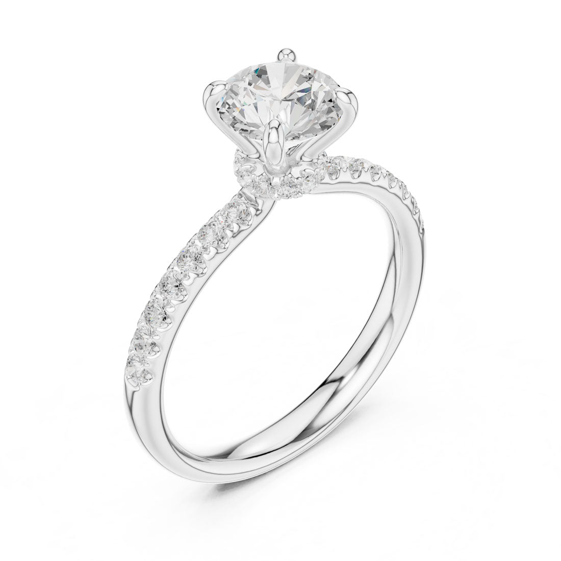1.34 Ct. Round Diamond Solitaire with Diamond Set Band (DDLR-643) 10