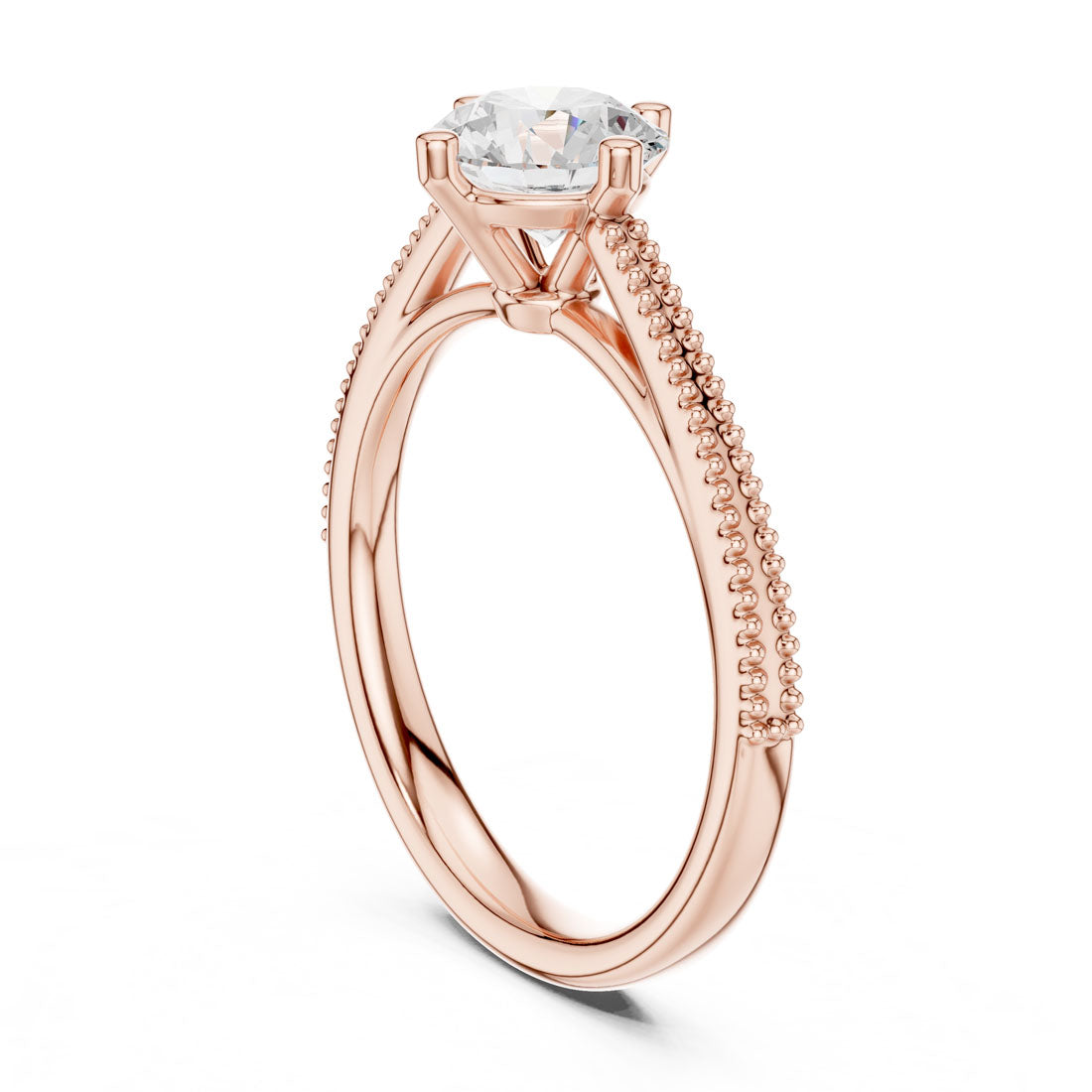 .85 Ct. Round Diamond Solitaire with Milgrain-Accented Band (DDLR-647) 9