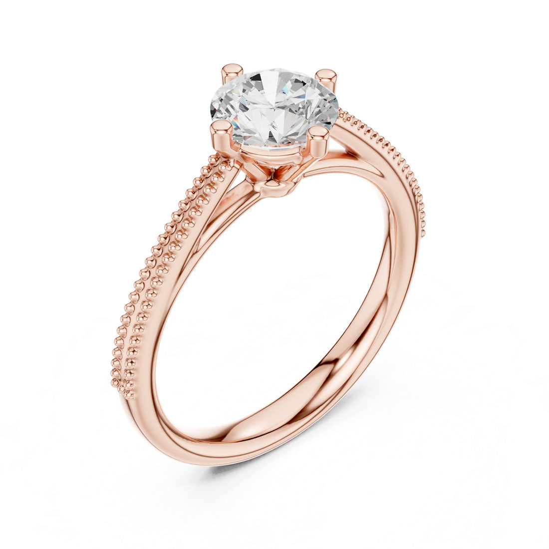 .85 Ct. Round Diamond Solitaire with Milgrain-Accented Band (DDLR-647) 10