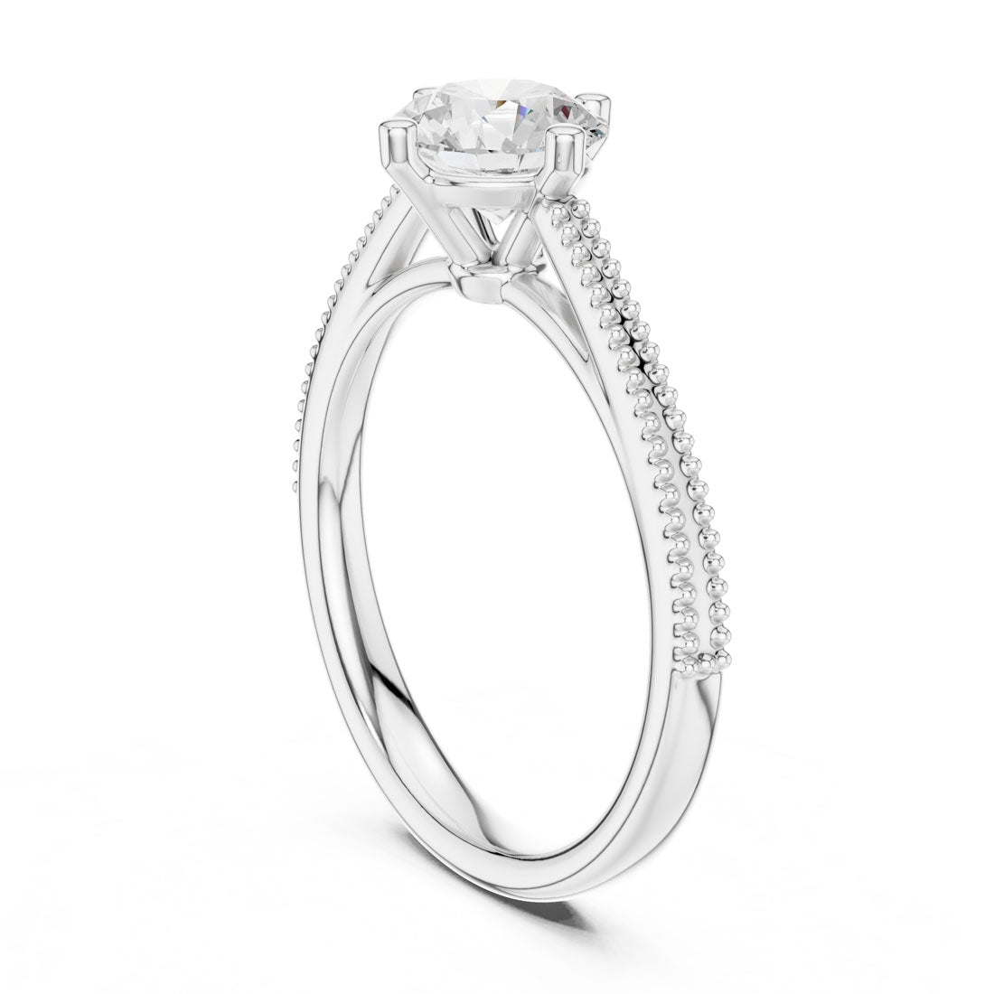 .85 Ct. Round Diamond Solitaire with Milgrain-Accented Band (DDLR-647) 8