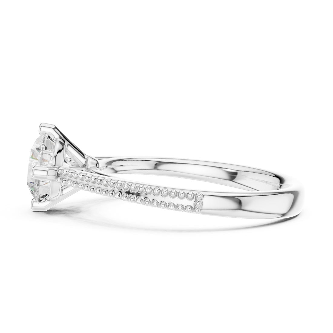 .85 Ct. Round Diamond Solitaire with Milgrain-Accented Band (DDLR-647) 11