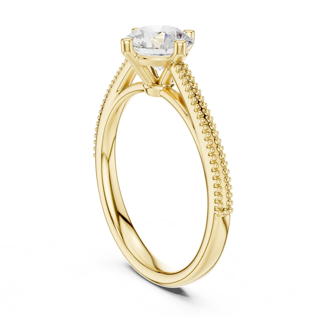 .85 Ct. Round Diamond Solitaire with Milgrain-Accented Band (DDLR-647) 3