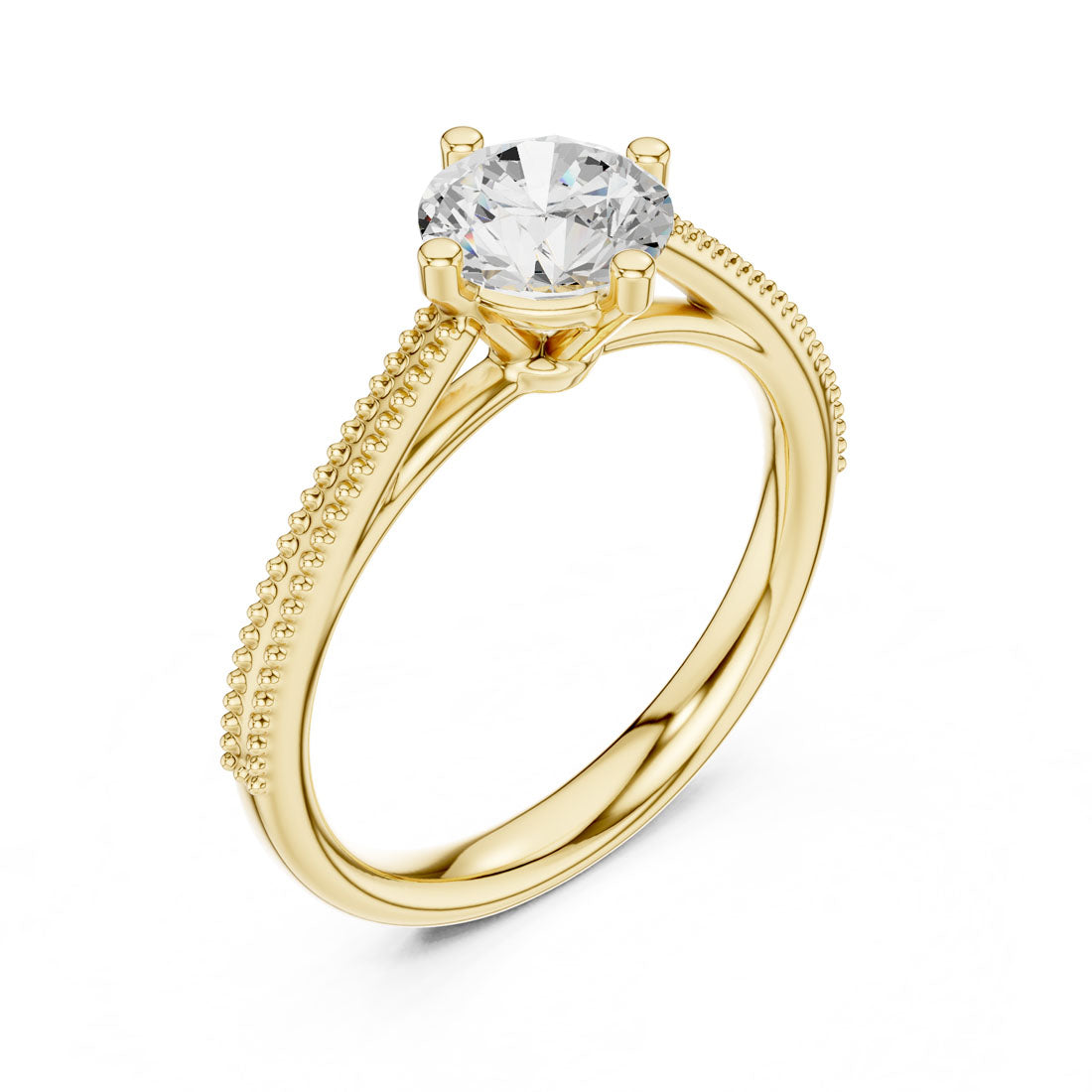 .85 Ct. Round Diamond Solitaire with Milgrain-Accented Band (DDLR-647)