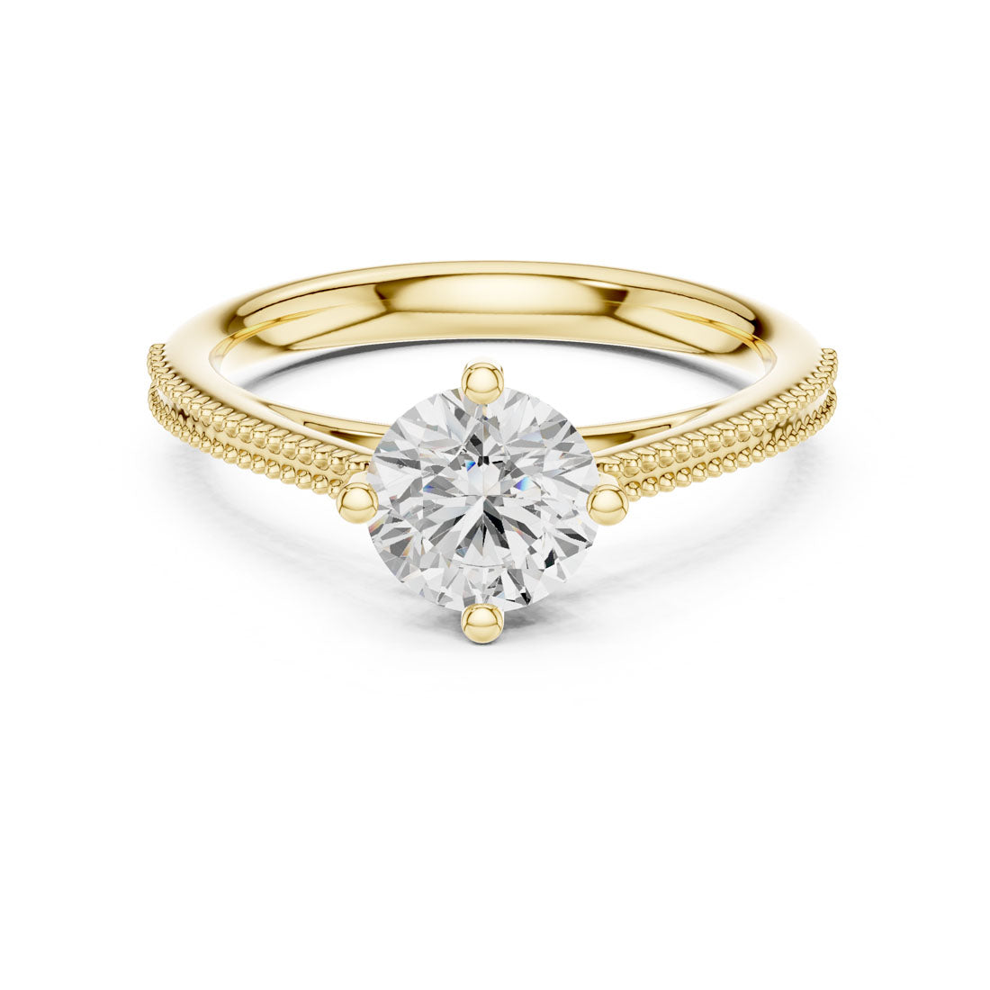 .85 Ct. Round Diamond Solitaire with Milgrain-Accented Band (DDLR-647)