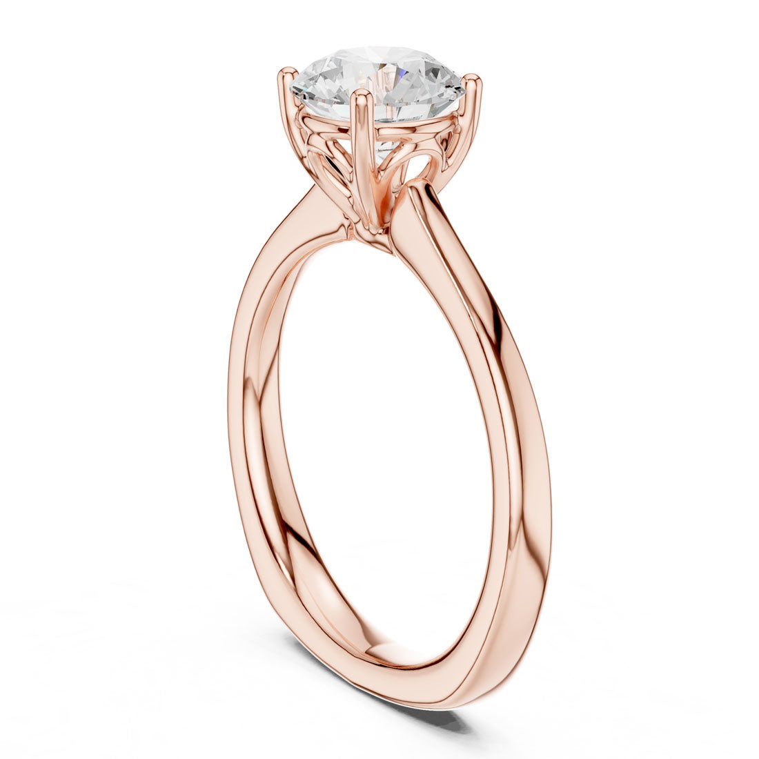 1.25 Ct. Round Diamond Solitaire with Cathedral Band (DDLR-650) 9