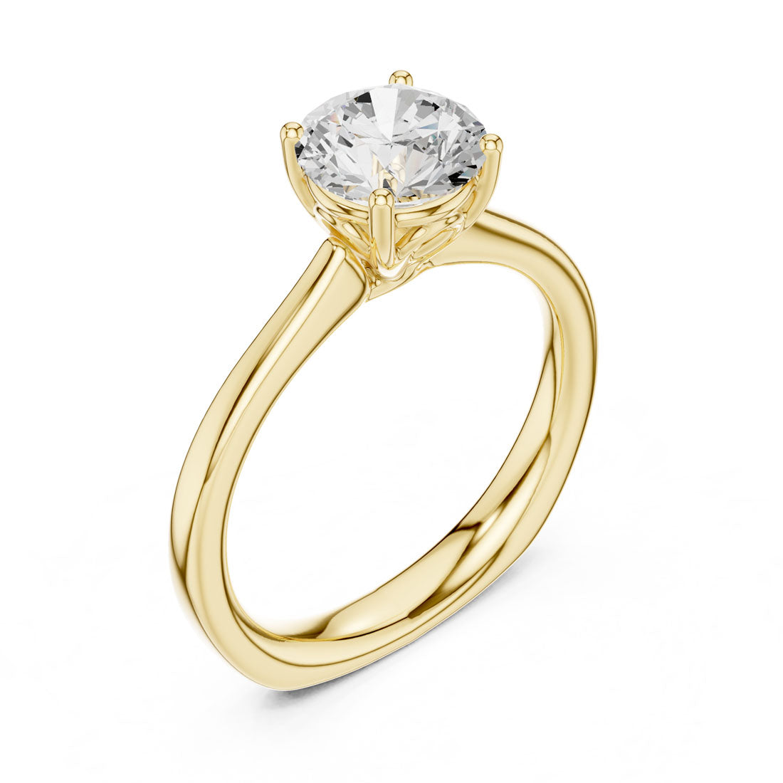 1.25 Ct. Round Diamond Solitaire with Cathedral Band (DDLR-650)