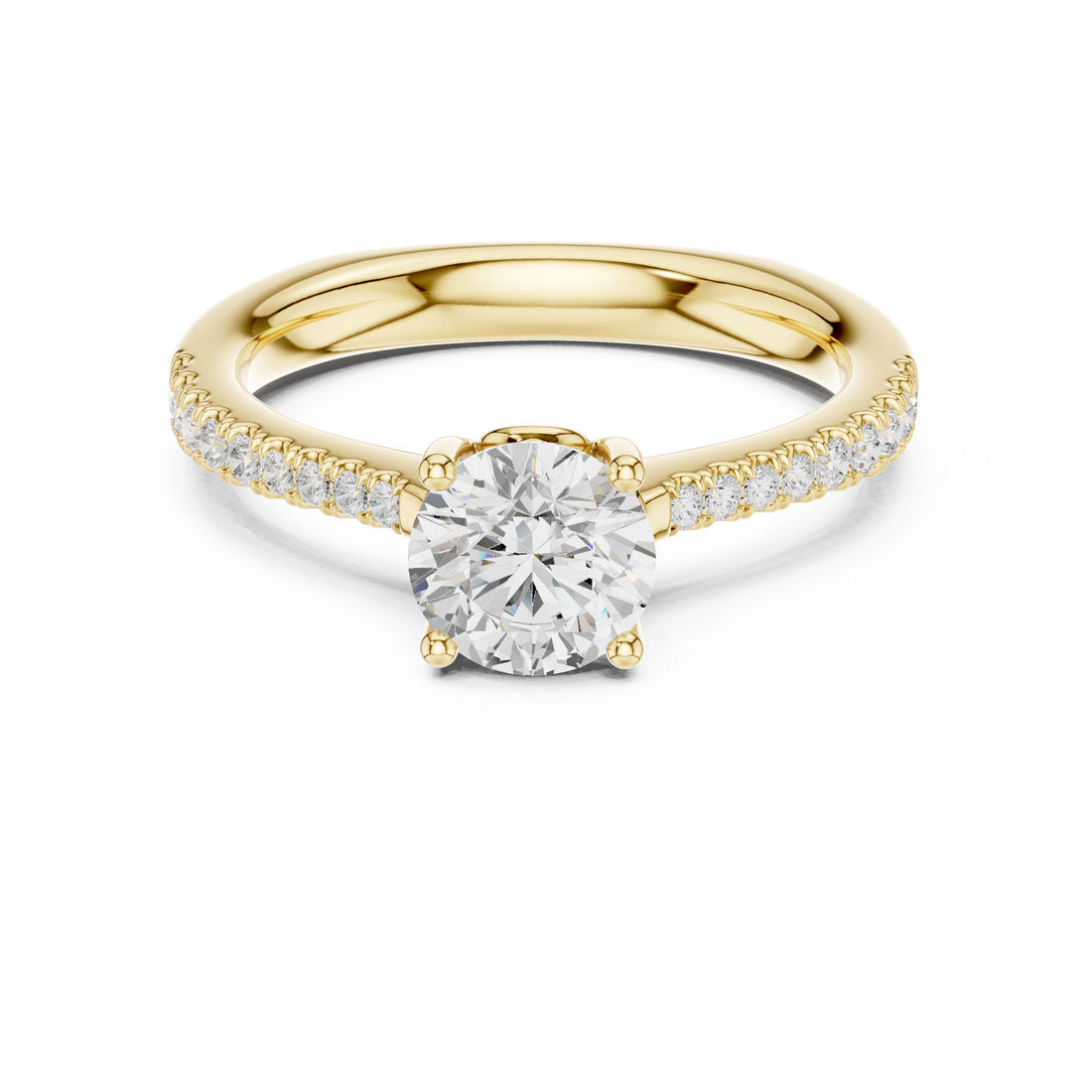1.13 Ct. Round Diamond Solitaire with Pavé Diamond Band (DDLR-651) 5