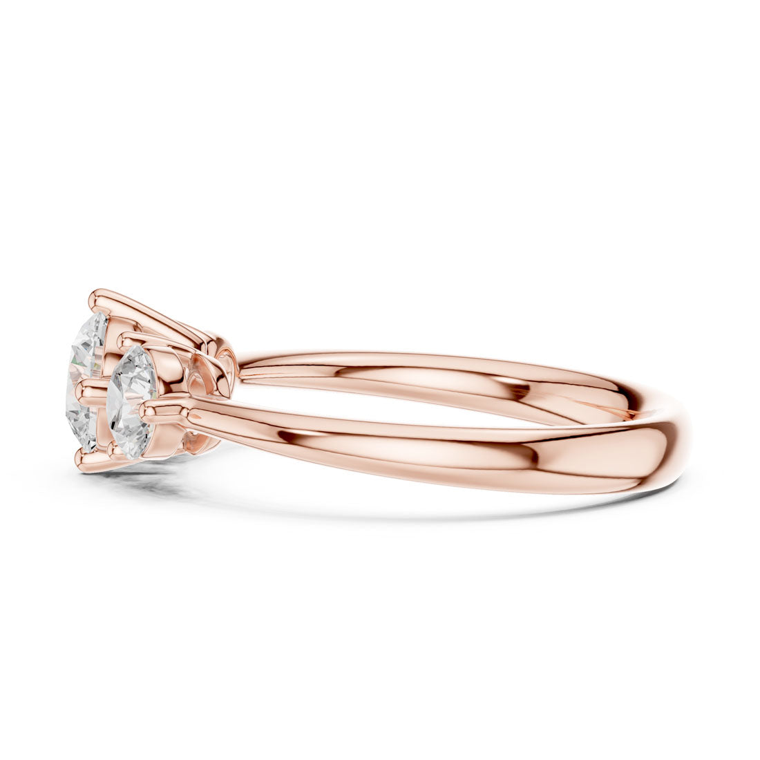 1.29 Ct. Round Diamond Three-Stone Solitaire Ring (DDLR-653) 12