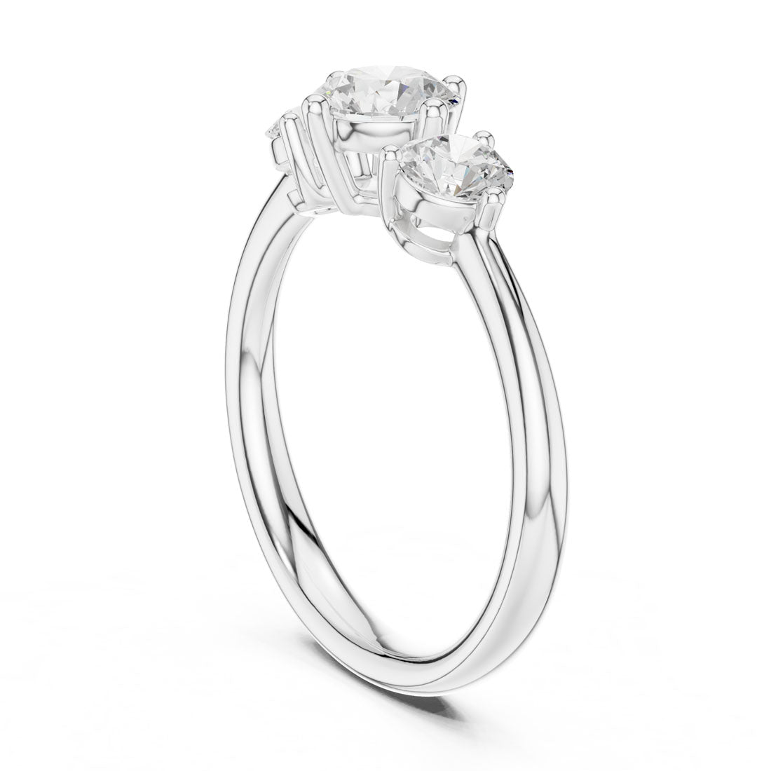 1.29 Ct. Round Diamond Three-Stone Solitaire Ring (DDLR-653) 10