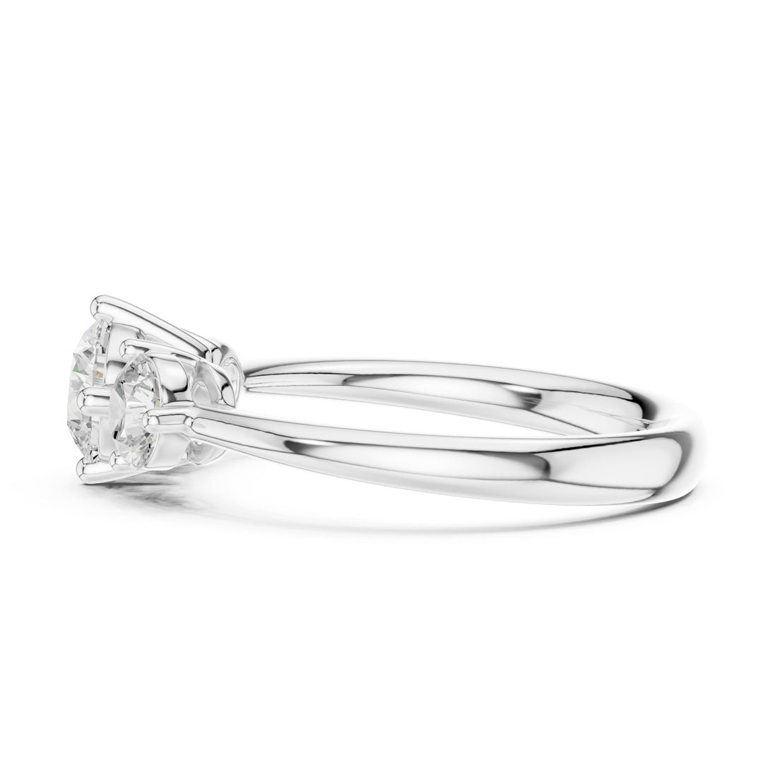 1.29 Ct. Round Diamond Three-Stone Solitaire Ring (DDLR-653) 11