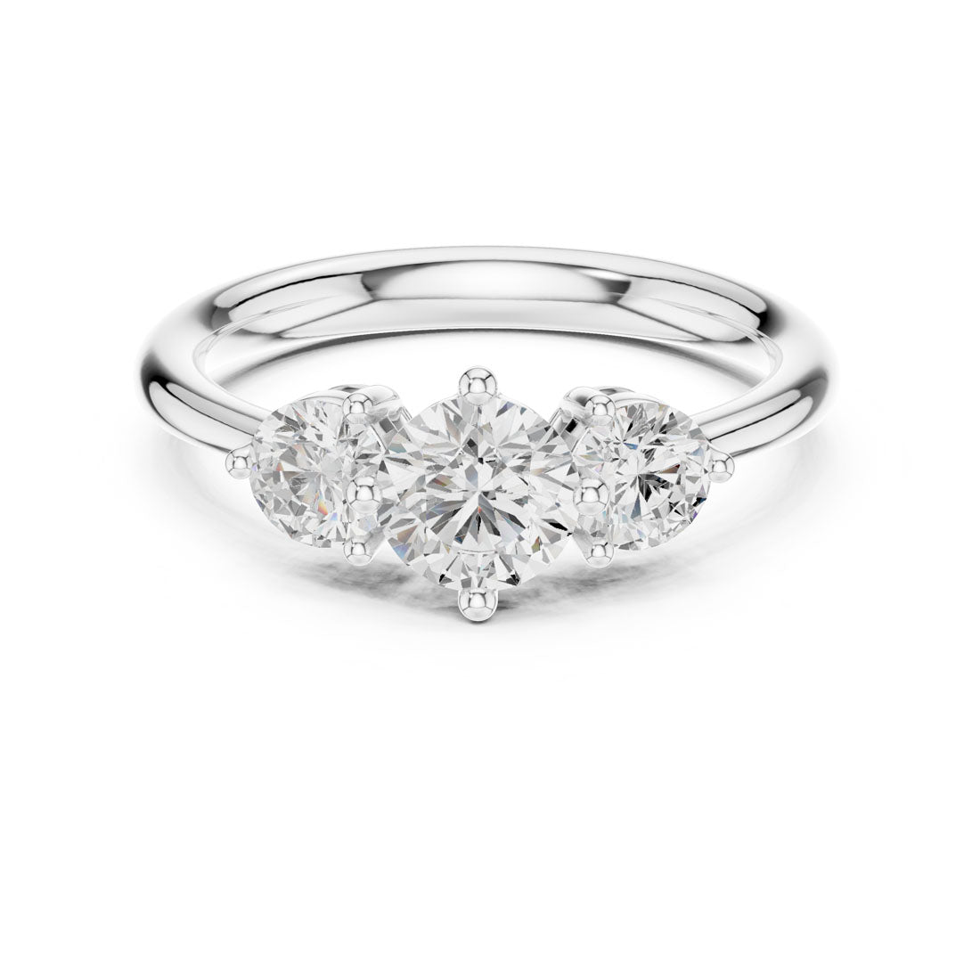 1.29 Ct. Round Diamond Three-Stone Solitaire Ring (DDLR-653)