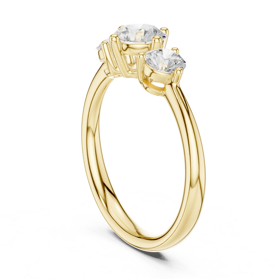 1.29 Ct. Round Diamond Three-Stone Solitaire Ring (DDLR-653) 3