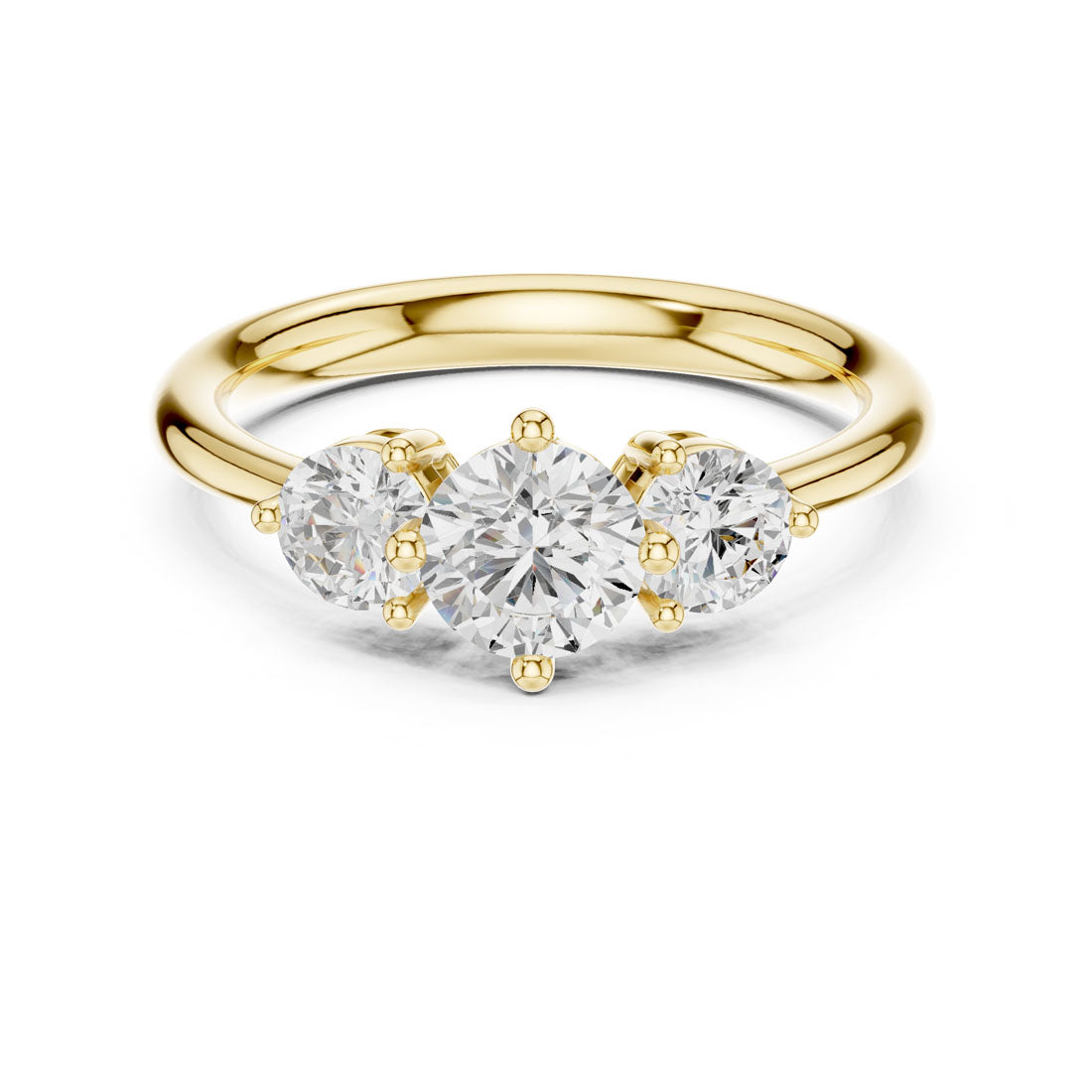 1.29 Ct. Round Diamond Three-Stone Solitaire Ring (DDLR-653) 5
