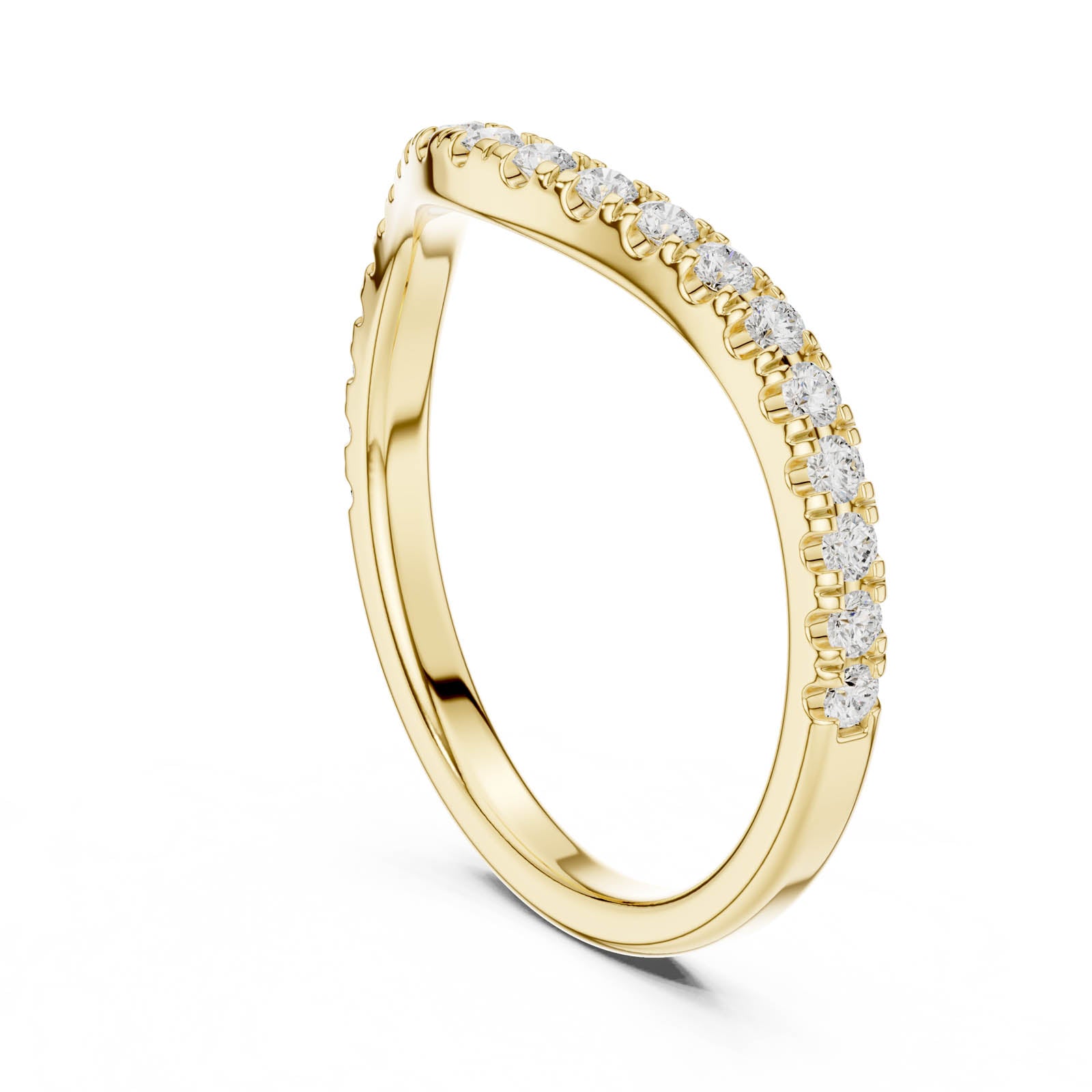 .34 Ct. Half Eternity Chevron Diamond Wedding Band with Pavé Round Diamonds (DDLR-791) 12