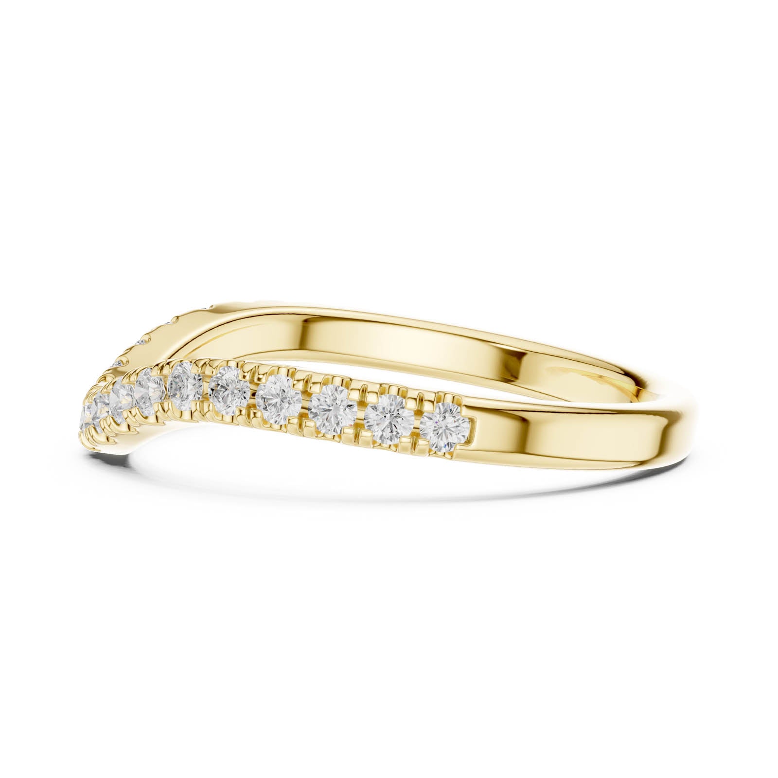 .34 Ct. Half Eternity Chevron Diamond Wedding Band with Pavé Round Diamonds (DDLR-791) 6