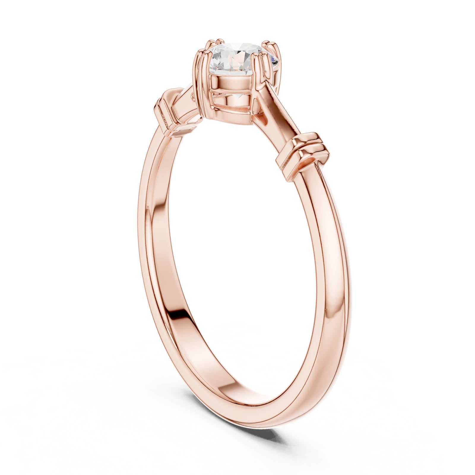 .35 Ct. Round Diamond Solitaire Ring with Sculpted Knot Detail (DDLR-796) 6