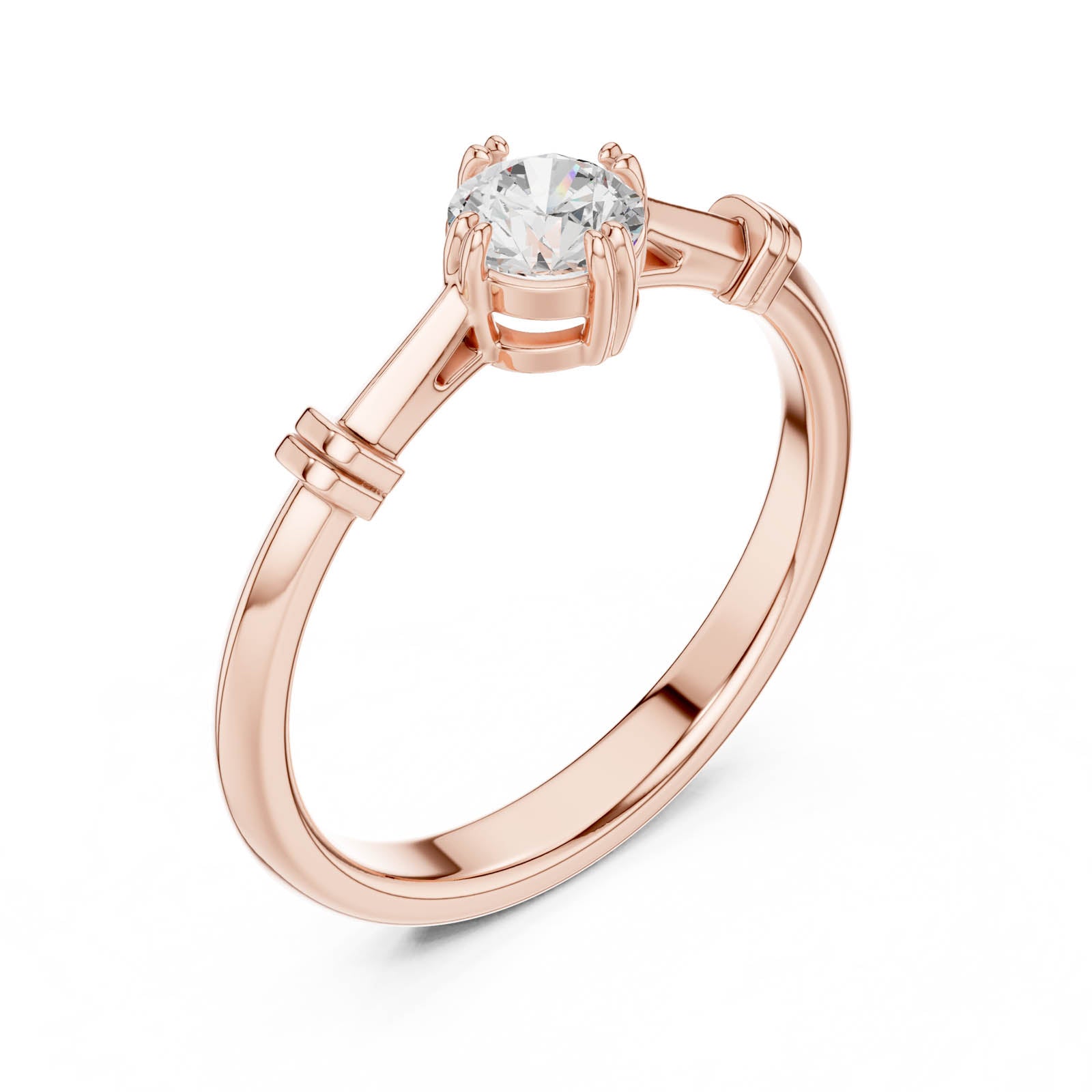 .35 Ct. Round Diamond Solitaire Ring with Sculpted Knot Detail (DDLR-796)