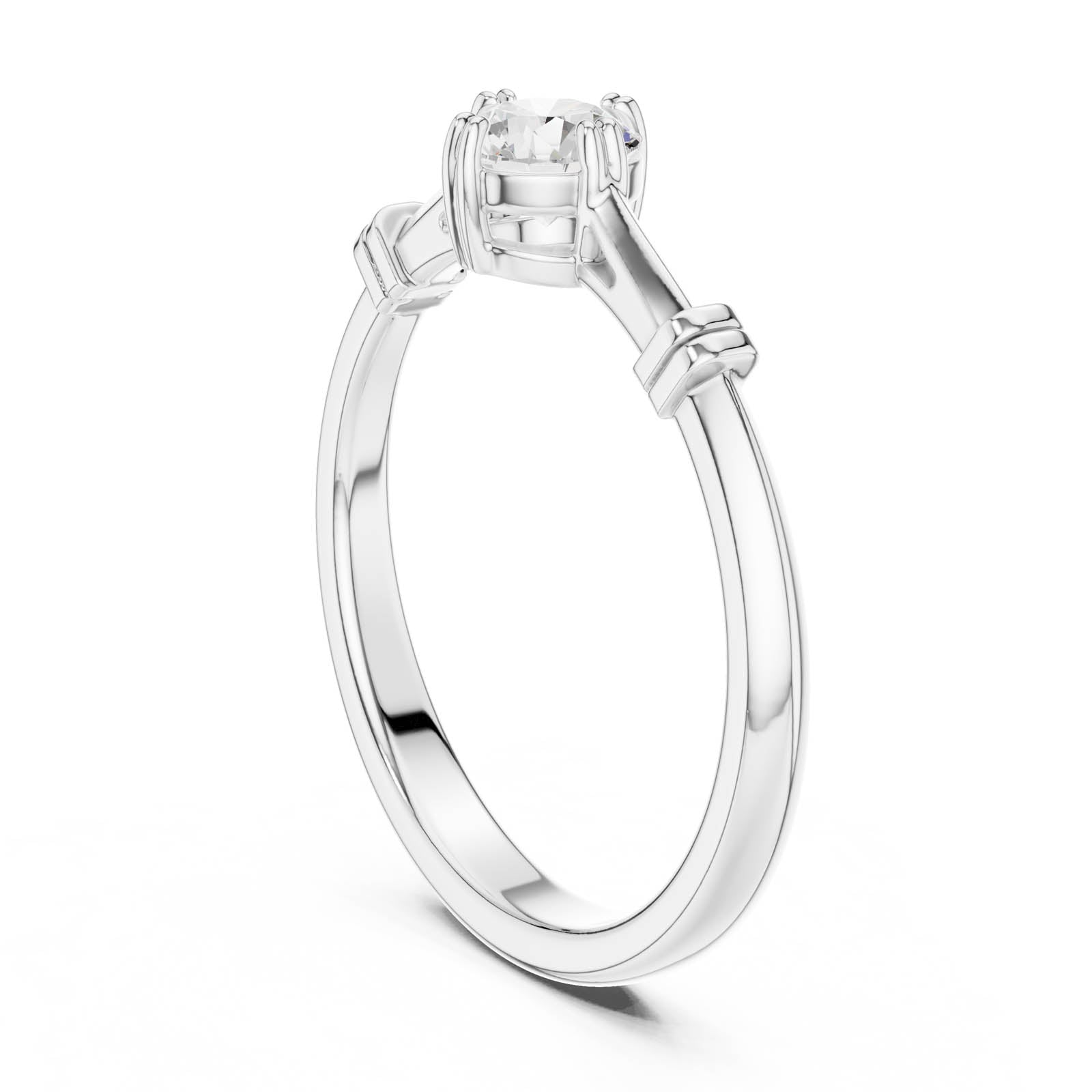 .35 Ct. Round Diamond Solitaire Ring with Sculpted Knot Detail (DDLR-796) 7