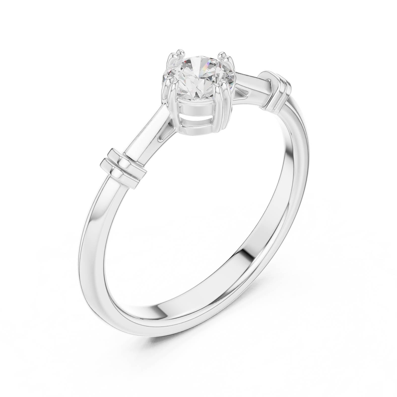 .35 Ct. Round Diamond Solitaire Ring with Sculpted Knot Detail (DDLR-796) 8