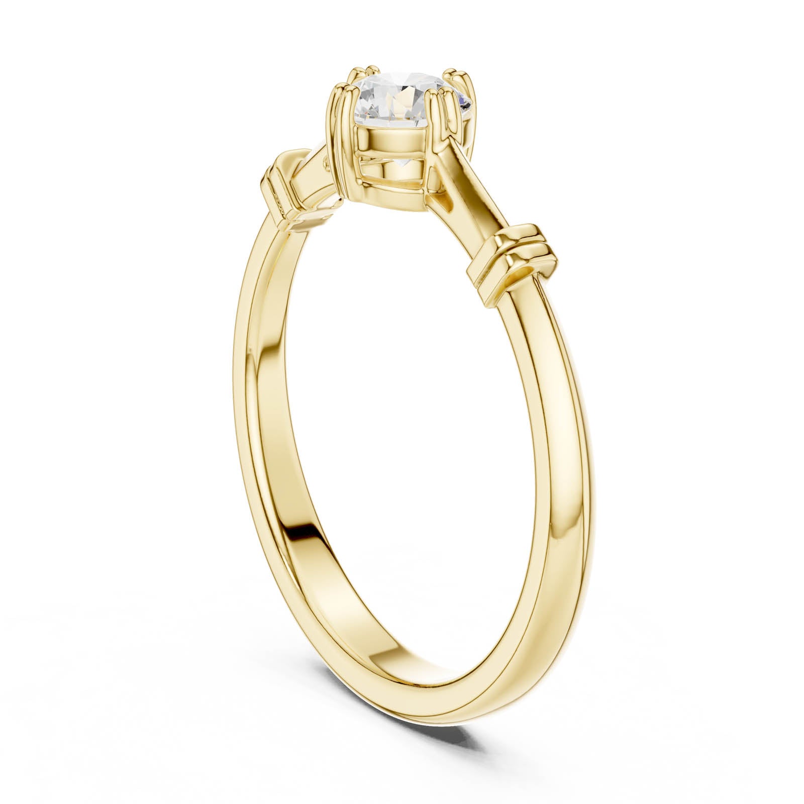 .35 Ct. Round Diamond Solitaire Ring with Sculpted Knot Detail (DDLR-796) 9