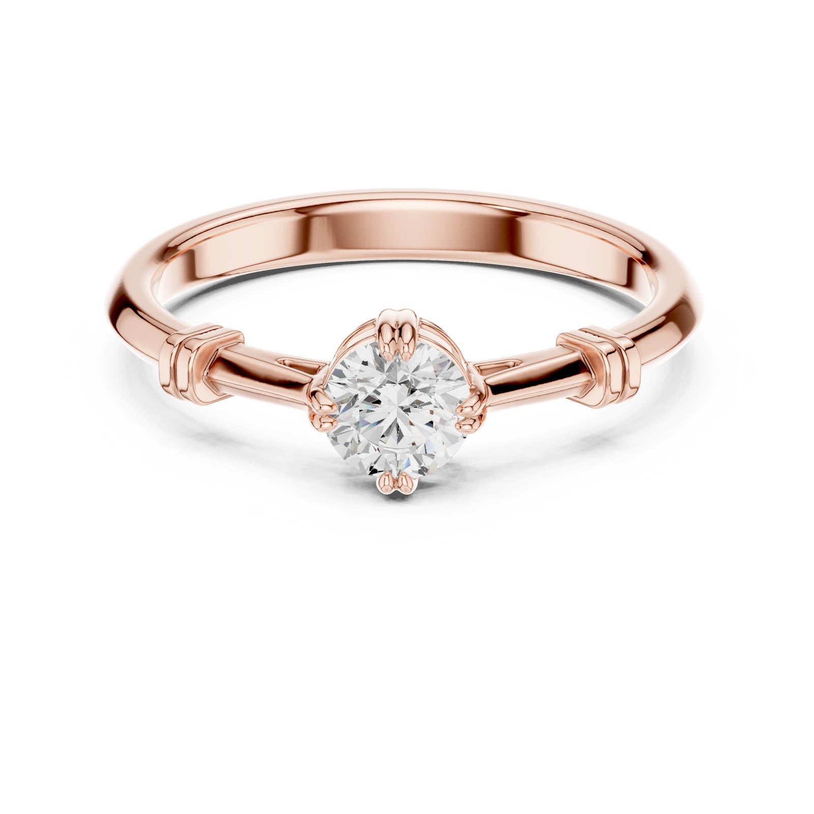 .35 Ct. Round Diamond Solitaire Ring with Sculpted Knot Detail (DDLR-796) 12