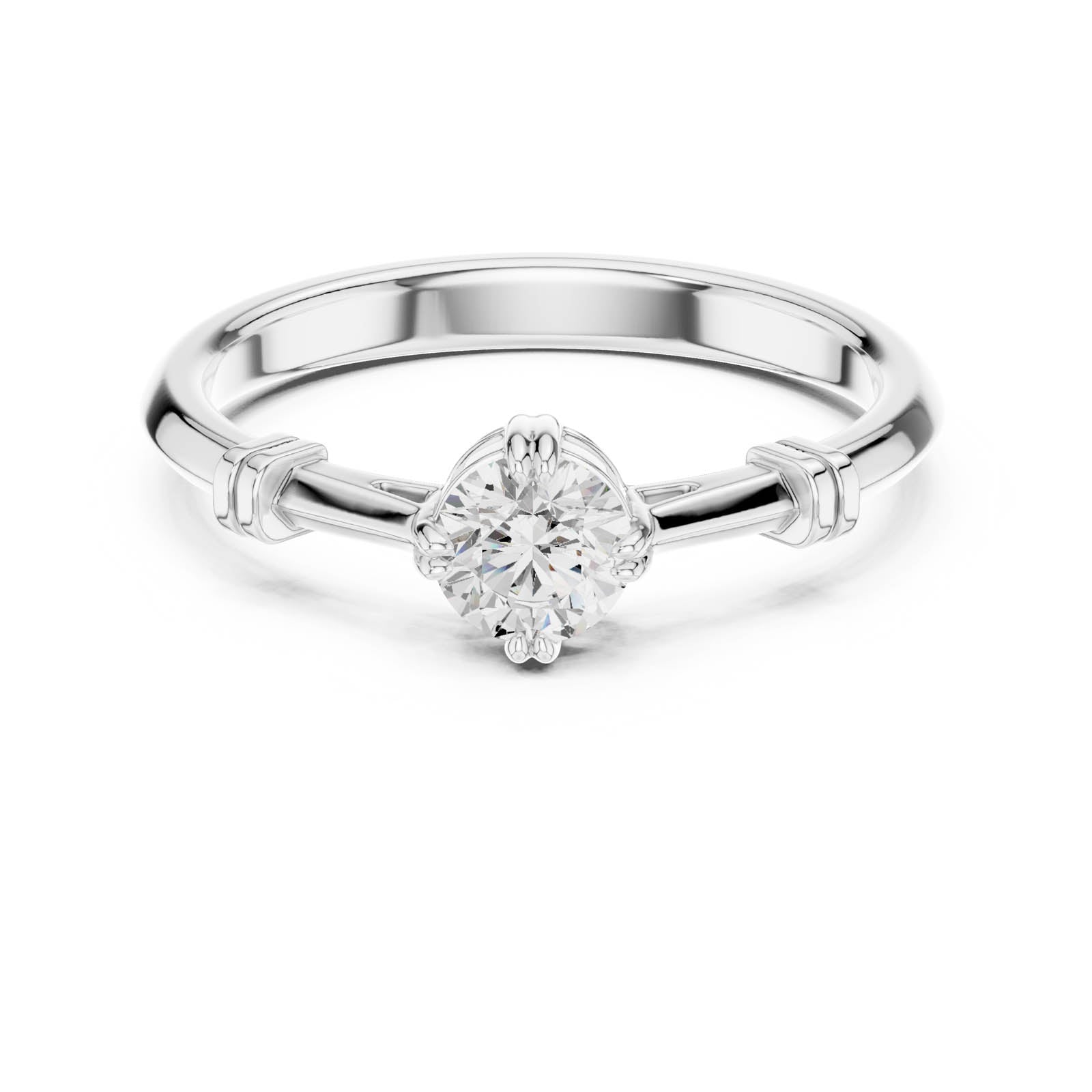 .35 Ct. Round Diamond Solitaire Ring with Sculpted Knot Detail (DDLR-796)