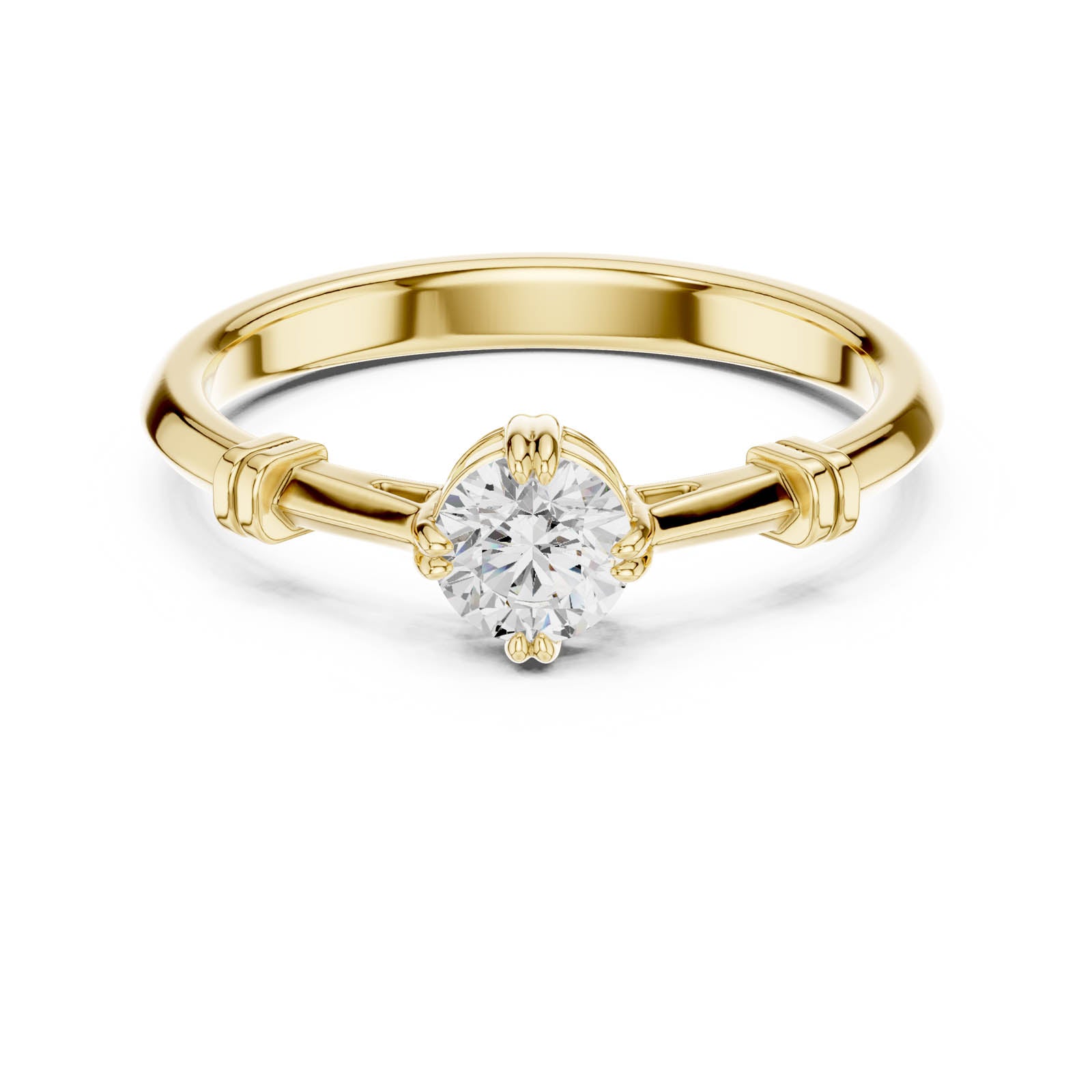 .35 Ct. Round Diamond Solitaire Ring with Sculpted Knot Detail (DDLR-796) 5